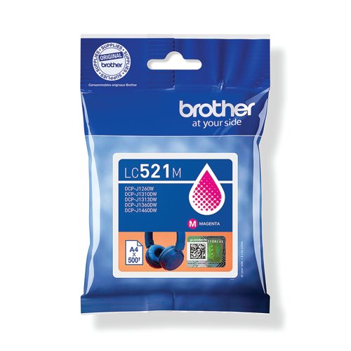 Brother LC-521M Magenta Ink Cartridge LC521M Brother LC-521M Magenta Ink Cartridge LC521M