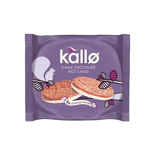 Kallo 2 Milk Chocolate Rice Cakes 33g (Pack of 30) 133915 Kallo 2 Milk Chocolate Rice Cakes 33g (Pack of 30) 133915