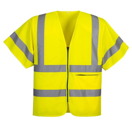 Portwest Hi Vis Band and Brace Zip Vest S/S S Yellow Portwest Hi Vis Band and Brace Zip Vest S/S S Yellow