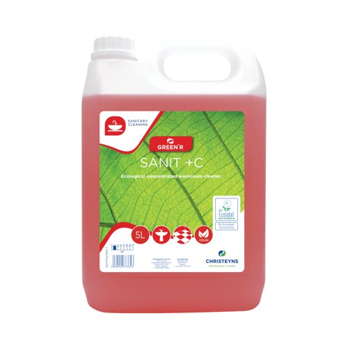 Christeyns Green'r Sanit +C Ecological Concentrated Washroom Cleaner 5 Litre (Pack of 2) 507G Christeyns Green'r Sanit +C Ecological Concentrated Washroom Cleaner 5 Litre (Pack of 2) 507G