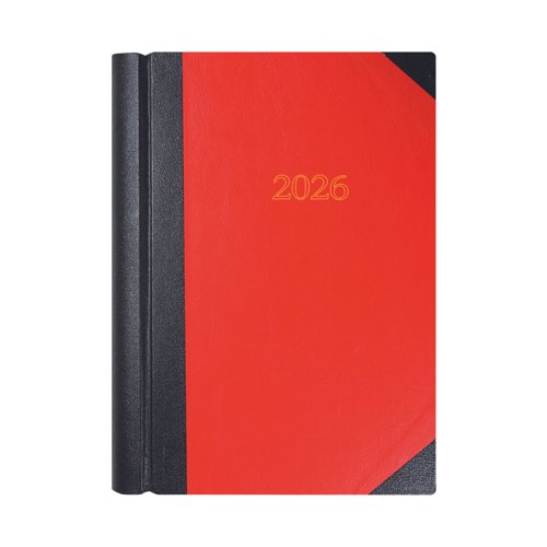 Collins A4 Desk Diary 2 Pages Per Day Black/Red 2026 4226 Collins A4 Desk Diary 2 Pages Per Day Black/Red 2026 4226