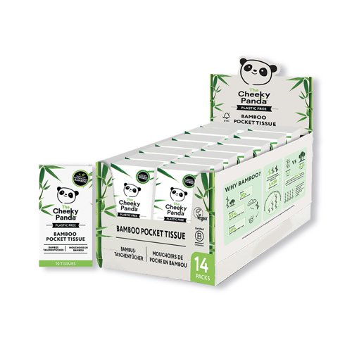 Cheeky Panda Plastic Free Pocket Tissues x10 (Pack of 14) PFPOCKT14 Cheeky Panda Plastic Free Pocket Tissues x10 (Pack of 14) PFPOCKT14