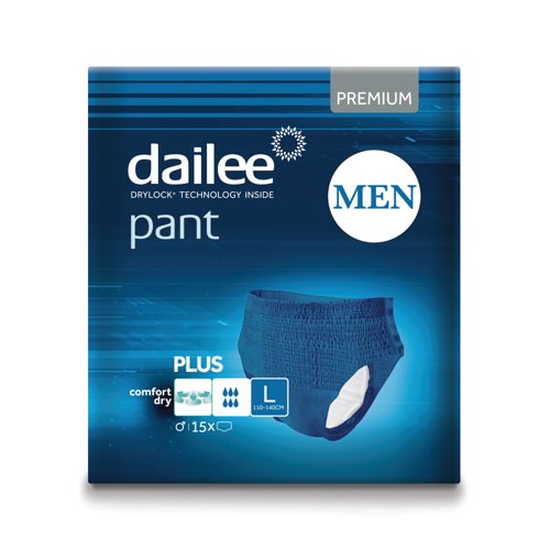 Dailee Pant Men Premium Plus Incontinence Pants Large (Pack of 15) I0200220 Dailee Pant Men Premium Plus Incontinence Pants Large (Pack of 15) I0200220