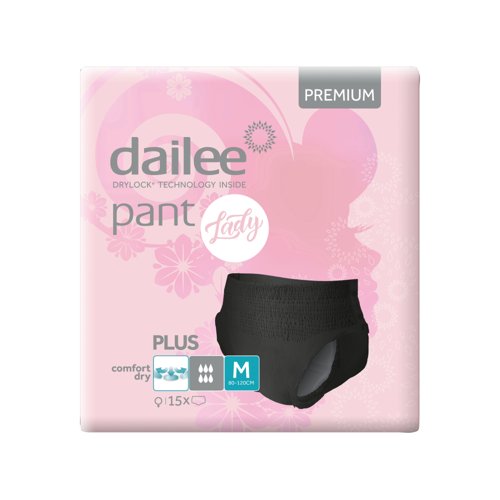 Dailee Pant Lady Plus Incontinence Pants Medium Black (Pack of 15) I0200334 Dailee Pant Lady Plus Incontinence Pants Medium Black (Pack of 15) I0200334