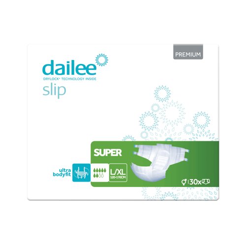 Dailee Slip Premium Super Adult Diapers L/XL (Pack of 30) I0100323 Dailee Slip Premium Super Adult Diapers L/XL (Pack of 30) I0100323