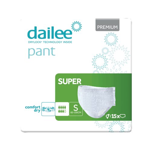Dailee Pant Premium Super Incontinence Pants Small (Pack of 15) I0200469 Dailee Pant Premium Super Incontinence Pants Small (Pack of 15) I0200469