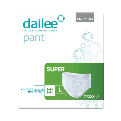 Dailee Pant Premium Super Incontinence Pants Large (Pack of 15) I0200471 Dailee Pant Premium Super Incontinence Pants Large (Pack of 15) I0200471