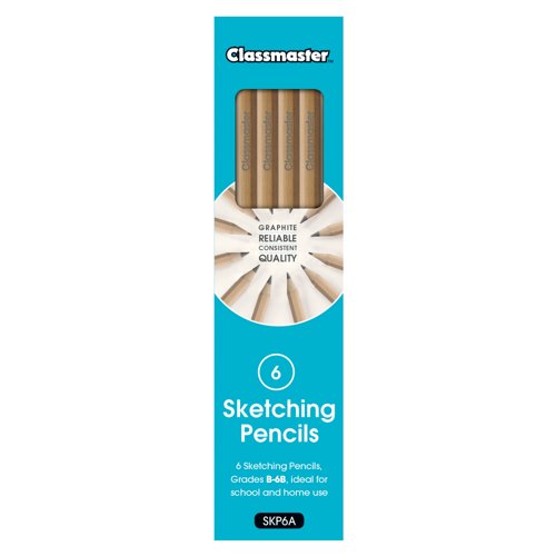 Classmaster Graphite Sketching Pencils Assorted Grades (Pack of 6) SKP6A Classmaster Graphite Sketching Pencils Assorted Grades (Pack of 6) SKP6A