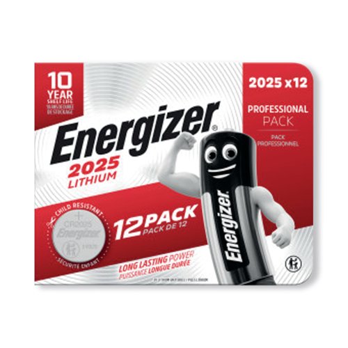 Energizer Lithium CR2025 Coin Cell Battery (Pack of 12) 7638900453843 Energizer Lithium CR2025 Coin Cell Battery (Pack of 12) 7638900453843