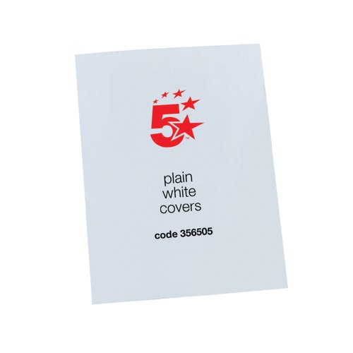 5 Star Office Binding Covers 250Gsm Plain A4 Gloss White (Pack of 100) 5 Star Office Binding Covers 250Gsm Plain A4 Gloss White (Pack of 100)