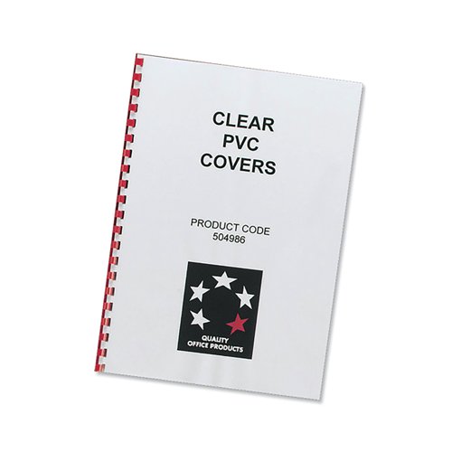 5 Star Office Comb Binding Covers PVC 150 Micron A4 Clear (Pack of 100) 5 Star Office Comb Binding Covers PVC 150 Micron A4 Clear (Pack of 100)