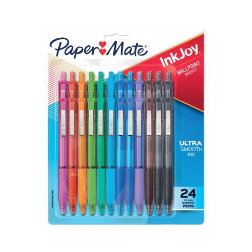 PaperMate Inkjoy 300Rt Ballpoint Medium 1.0mm Tip Assorted (Pack of 24) 2223899 PaperMate Inkjoy 300Rt Ballpoint Medium 1.0mm Tip Assorted (Pack of 24) 2223899