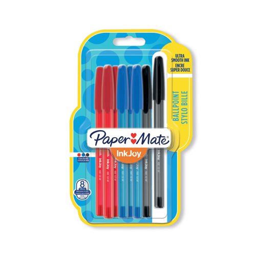 PaperMate InkJoy 100ST Ballpoint Stick Pens Assorted (Pack of 8) 1956745 PaperMate InkJoy 100ST Ballpoint Stick Pens Assorted (Pack of 8) 1956745