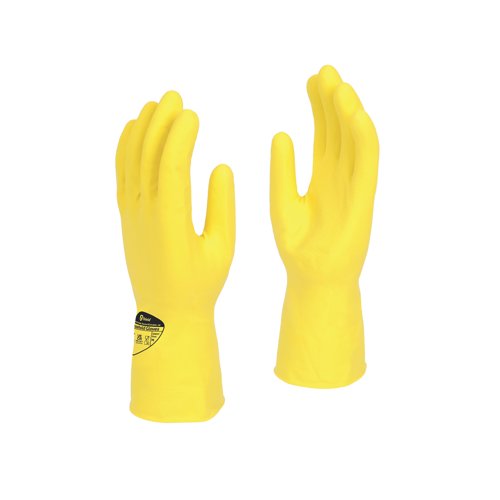 Shield Latex Rubber Household Glove 300mm Large Yellow (Pack of 12) GR03/9Y12 Shield Latex Rubber Household Glove 300mm Large Yellow (Pack of 12) GR03/9Y12