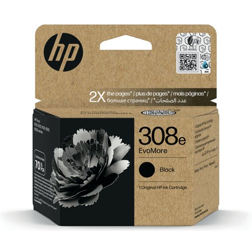 HP 308e EvoMore Original Ink Cartridge Black 7FP22UE HP 308e EvoMore Original Ink Cartridge Black 7FP22UE