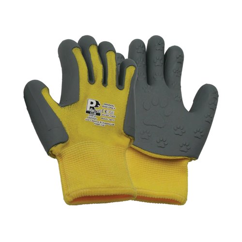 Children's Gloves TPE Palm Coating with Cub Paw Print Design 1 Pair Size 4 Yellow/Grey KDZGGY-4 Children's Gloves TPE Palm Coating with Cub Paw Print Design 1 Pair Size 4 Yellow/Grey KDZGGY-4
