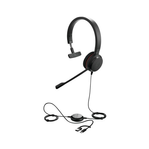 Jabra Evolve 20 USB C/A MS Mono Headset 4993-823-169 Jabra Evolve 20 USB C/A MS Mono Headset 4993-823-169
