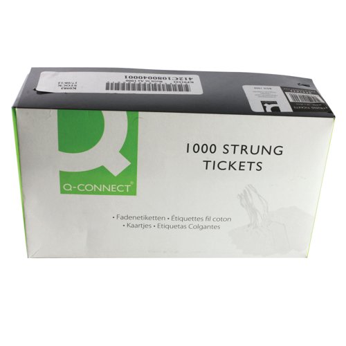 Strung Ticket 70x44mm White (1000 Pack) KF01622 Strung Ticket 70x44mm White (1000 Pack) KF01622