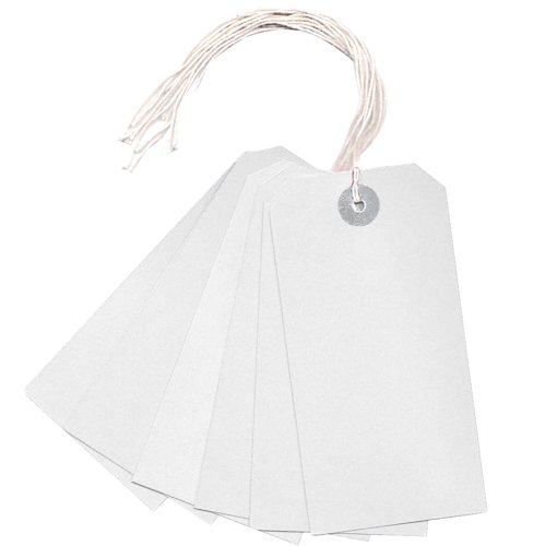 Strung Tag 120x60mm White (1000 Pack) KF01623 Strung Tag 120x60mm White (1000 Pack) KF01623