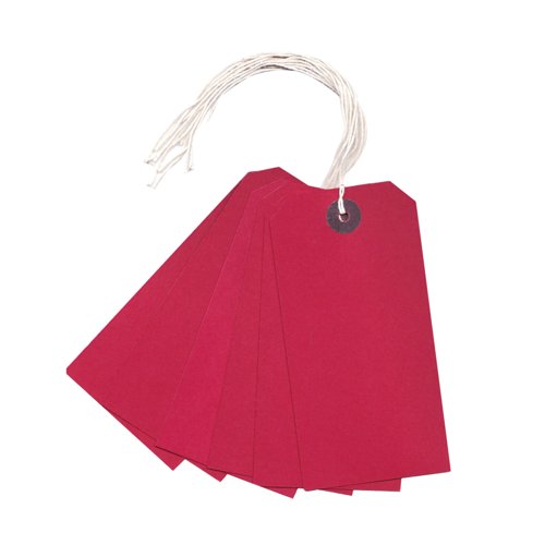 Strung Tag 120x60mm Red (1000 Pack) KF01627 Strung Tag 120x60mm Red (1000 Pack) KF01627