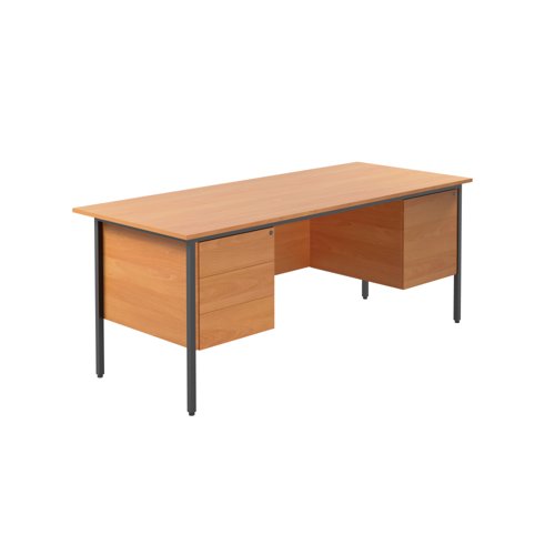 Serrion Rectangular Double Pedestal 4 Leg Desk 1800x750x730mm Bavarian Beech KF838755 Serrion Rectangular Double Pedestal 4 Leg Desk 1800x750x730mm Bavarian Beech KF838755