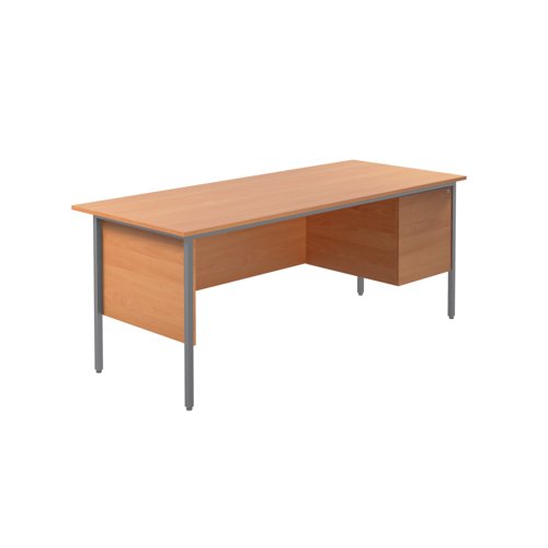 Serrion Rectangular 2 Drawer Pedestal 4 Leg Desk 1800x750x730mm Beech KF838790 Serrion Rectangular 2 Drawer Pedestal 4 Leg Desk 1800x750x730mm Beech KF838790