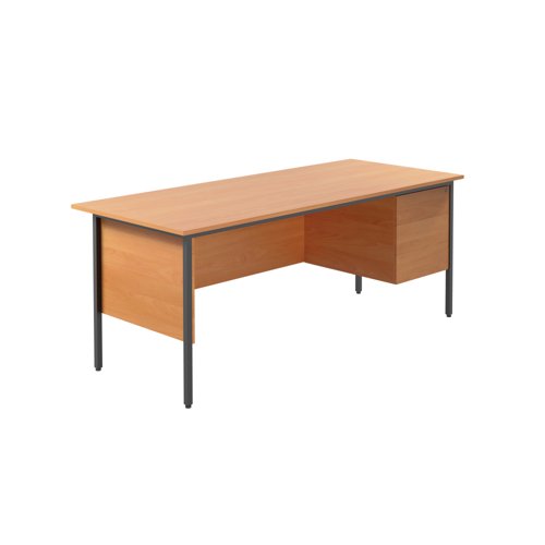 Serrion Rectangular 3 Drawer Pedestal 4 Leg Desk 1800x750x730mm Beech KF838805 Serrion Rectangular 3 Drawer Pedestal 4 Leg Desk 1800x750x730mm Beech KF838805