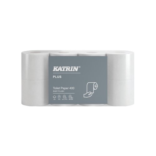 Katrin Plus 2-Ply Toilet Paper Roll Easyflush White 400 Sheets (Pack of 40) 96039 Katrin Plus 2-Ply Toilet Paper Roll Easyflush White 400 Sheets (Pack of 40) 96039