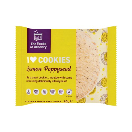 The Foods of Athenry Gluten Free Lemon and Poppyseed Cookie (Pack of 20) 581781 The Foods of Athenry Gluten Free Lemon and Poppyseed Cookie (Pack of 20) 581781