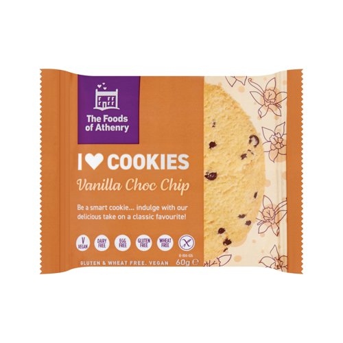 The Foods of Athenry Gluten Free Vanilla Choc Chip Cookie (Pack of 20) 440161 The Foods of Athenry Gluten Free Vanilla Choc Chip Cookie (Pack of 20) 440161