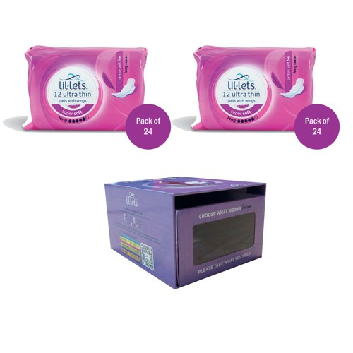 Lil-Lets Supersoft Sanitary Pads Long x12 Pack of 24 Buy 2 Get FOC Dispenser Lil-Lets Supersoft Sanitary Pads Long x12 Pack of 24 Buy 2 Get FOC Dispenser