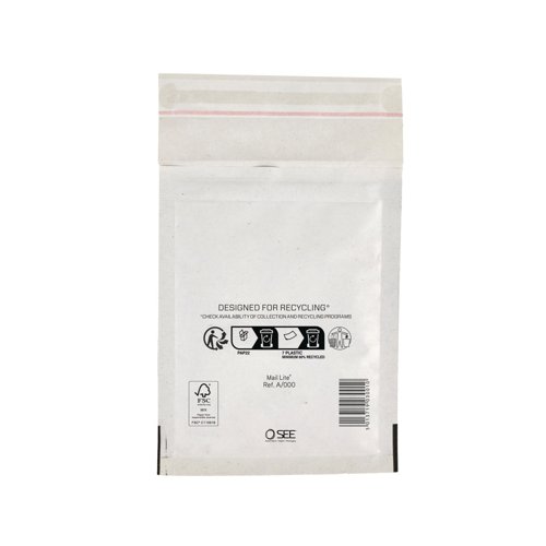 Sealed Air Bubble Lined Postal Bag White A000 110x160mm (Pack of 100) 103005566 Sealed Air Bubble Lined Postal Bag White A000 110x160mm (Pack of 100) 103005566