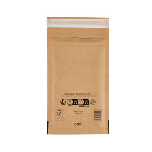 Sealed Air Bubble Lined Postal Bag Gold B00 120x210mm (Pack of 100) 103027401 Sealed Air Bubble Lined Postal Bag Gold B00 120x210mm (Pack of 100) 103027401