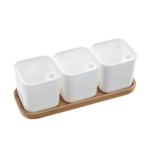 Eden Herb Self Watering Pot Set of 3 12cm White 698500 Eden Herb Self Watering Pot Set of 3 12cm White 698500