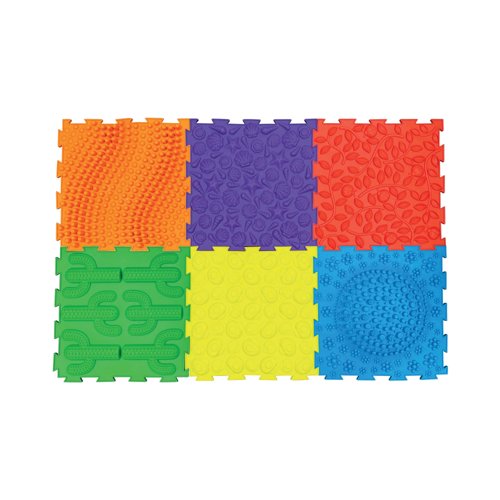 Massage Puzzle Textured Floor Tiles Indoor/Outdoor Use Assorted Bright Colours (Pack of 6) TEXMP6-BR Massage Puzzle Textured Floor Tiles Indoor/Outdoor Use Assorted Bright Colours (Pack of 6) TEXMP6-BR