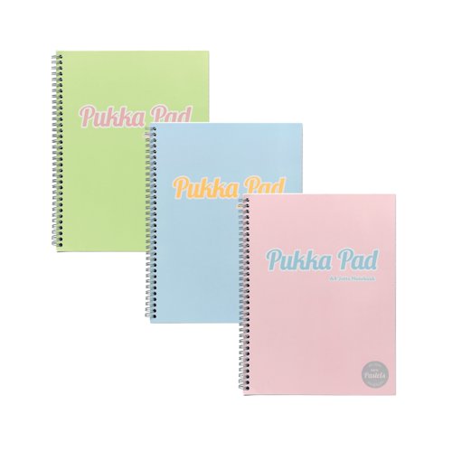 Pukka Pad Pastel Jotta Pad A4 Assorted (Pack of 3) 2010-PST Pukka Pad Pastel Jotta Pad A4 Assorted (Pack of 3) 2010-PST