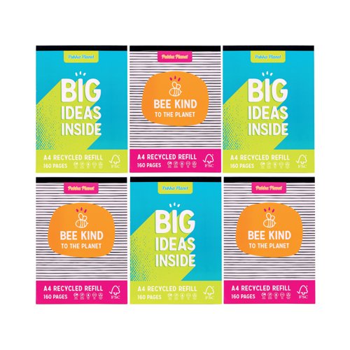 Pukka Pad Pukka Planet Refill A4 Assorted (Pack of 6) 9899-SPP Pukka Pad Pukka Planet Refill A4 Assorted (Pack of 6) 9899-SPP