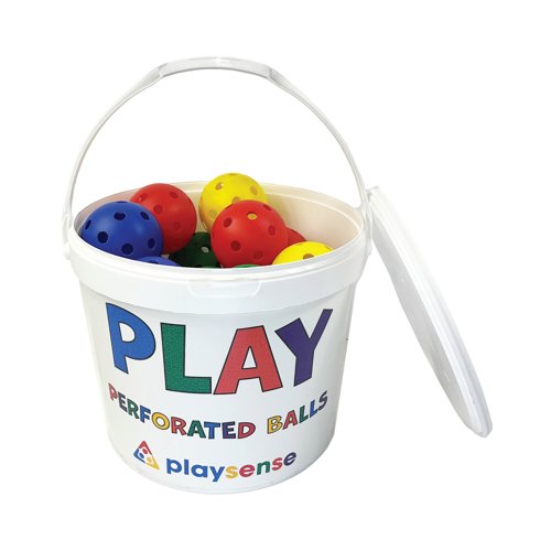 Playsense Perforated Ball Supplied in a Tub Assorted 9cm (Pack of 24) PP-15141-924K Playsense Perforated Ball Supplied in a Tub Assorted 9cm (Pack of 24) PP-15141-924K