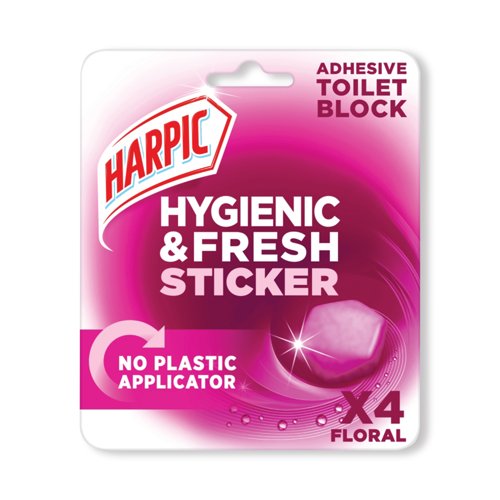 Harpic Hygienic Fresh Sticker Adhesive Toilet Block Floral x4 Tabs (Pack of 6) 3275290 Harpic Hygienic Fresh Sticker Adhesive Toilet Block Floral x4 Tabs (Pack of 6) 3275290