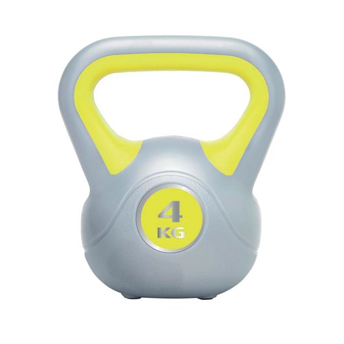 Urban Fitness Powder Coated Cast Iron Kettlebell 4kg Yellow UFW0804 Urban Fitness Powder Coated Cast Iron Kettlebell 4kg Yellow UFW0804