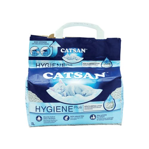 Catsan Hygiene Plus Non Clumping Cat Litter 5 Litre 551433 Catsan Hygiene Plus Non Clumping Cat Litter 5 Litre 551433