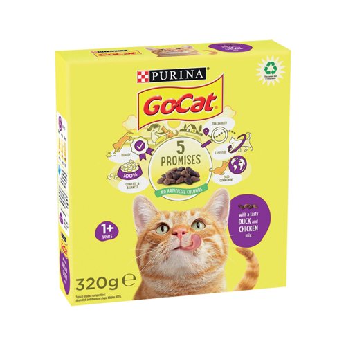 Go-Cat 1 Years + with a Chicken and Duck Mix 320g (Pack of 6) 261446 Go-Cat 1 Years + with a Chicken and Duck Mix 320g (Pack of 6) 261446