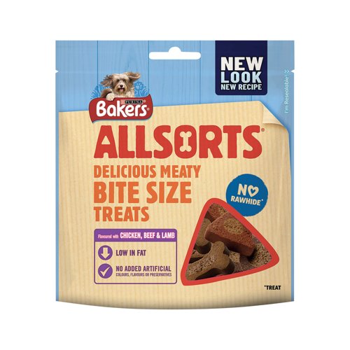 Bakers Allsorts Dog Treats with Chicken Beef and Lamb 98g (Pack of 6) 261412 Bakers Allsorts Dog Treats with Chicken Beef and Lamb 98g (Pack of 6) 261412