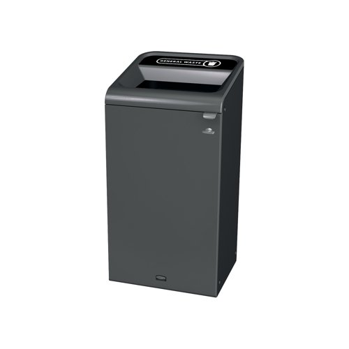 Rubbermaid Configure Container with General Waste Label 87L Black 2154755 Rubbermaid Configure Container with General Waste Label 87L Black 2154755