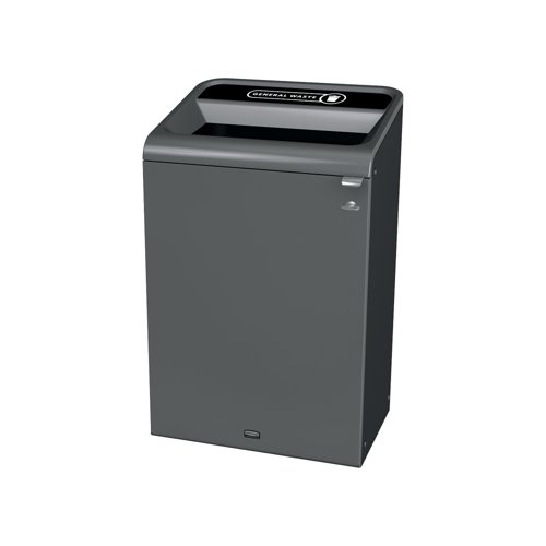 Rubbermaid Configure Container with General Waste Label 125L Black 2154762 Rubbermaid Configure Container with General Waste Label 125L Black 2154762