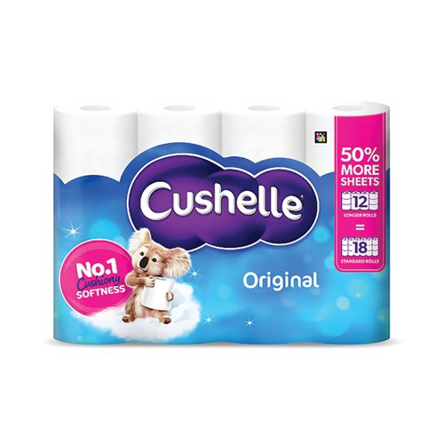 Cushelle Original Toilet Roll 2-Ply 270 Sheets/Roll (Pack of 12) 10590 Cushelle Original Toilet Roll 2-Ply 270 Sheets/Roll (Pack of 12) 10590