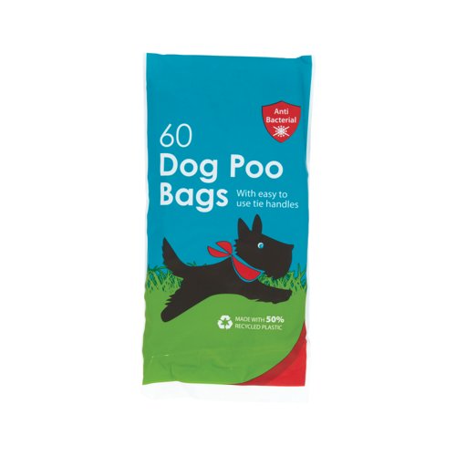 Safewrap Antibacterial Tie Handle Dog Poo Bags (Pack of 60) RY11532-S Safewrap Antibacterial Tie Handle Dog Poo Bags (Pack of 60) RY11532-S