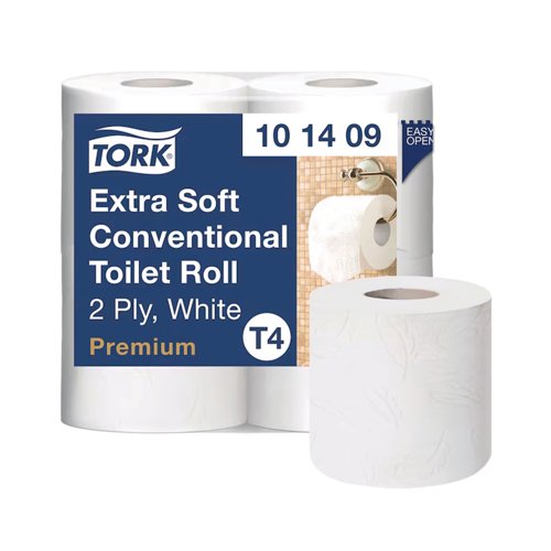 Tork Extra Soft Conventional Toilet Roll Premium 2-Ply 200 Sheets Per Roll 9x4 (Pack of 36) 101409 Tork Extra Soft Conventional Toilet Roll Premium 2-Ply 200 Sheets Per Roll 9x4 (Pack of 36) 101409