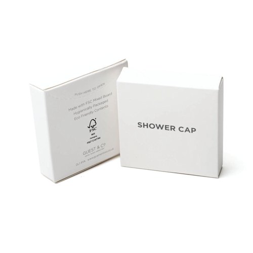 White Boxed Eco Shower Cap Cornstarch with Hair Band (Pack of 250) I010 White Boxed Eco Shower Cap Cornstarch with Hair Band (Pack of 250) I010