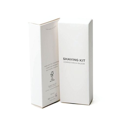 White Boxed Eco Cornstarch Shaving Kit (Pack of 250) I017 White Boxed Eco Cornstarch Shaving Kit (Pack of 250) I017